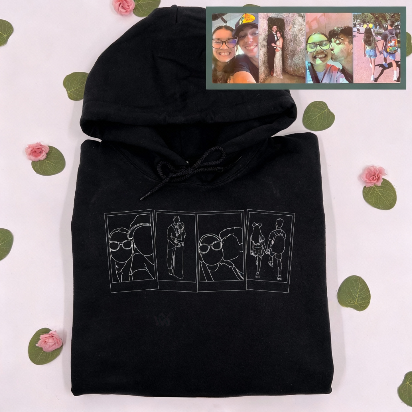 Polaroid Photo Collage Custom Membroidered Sweatshirt