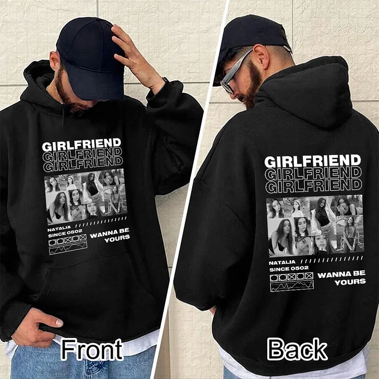 Personalized Couple's Black And White Photo Hoodies