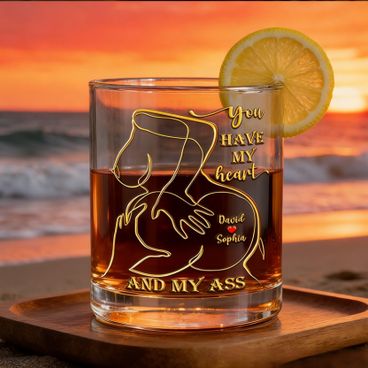 Personalized Spicy Love Round Couple Whiskey Glass