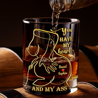 Personalized Spicy Love Round Couple Whiskey Glass