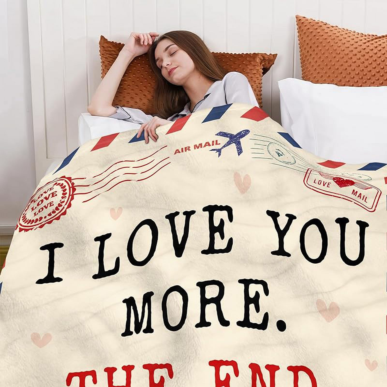 Custom I Love You More Soft Flannel Throw Couple Blanket For Girlfriend Boyfriend Him Her Wife Husband Gift
