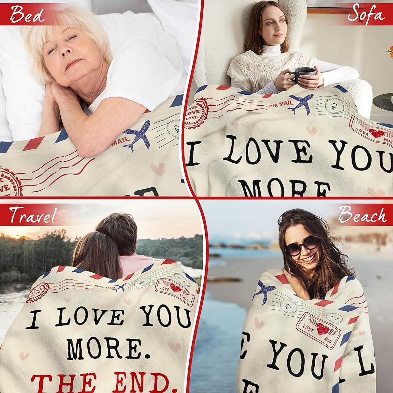 Custom I Love You More Soft Flannel Throw Couple Blanket For Girlfriend Boyfriend Him Her Wife Husband Gift