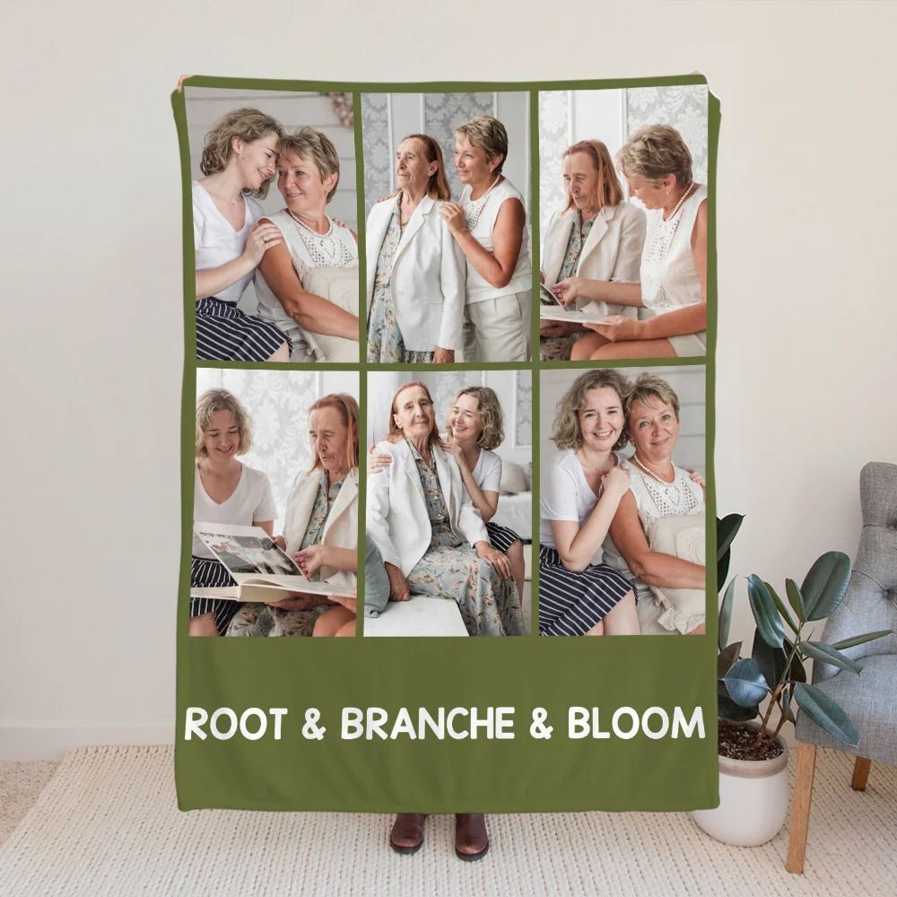 Personalized 6-9 Photos Collage Soft Throw Blanket With Text Home Decoration Anniversary Birthday Gift For Bestie Family Couple