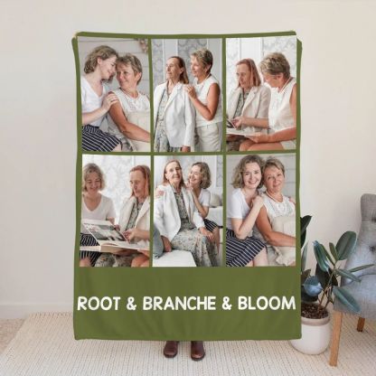 Personalized 6-9 Photos Collage Soft Throw Blanket With Text Home Decoration Anniversary Birthday Gift For Bestie Family Couple
