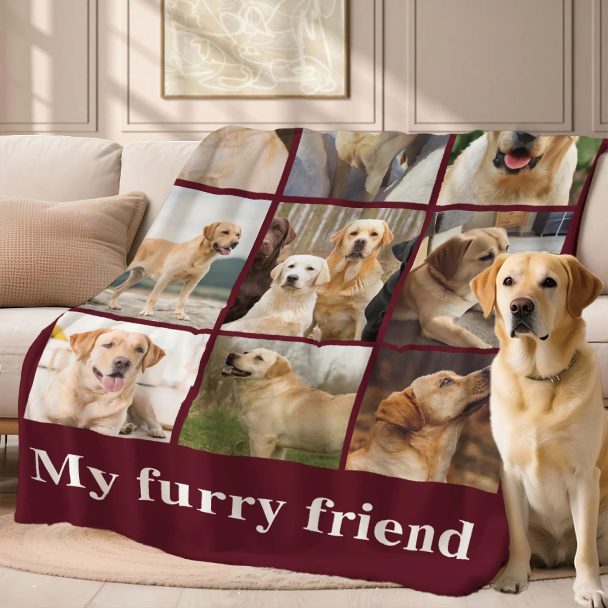 Personalized 6-9 Photos Collage Soft Throw Blanket With Text Home Decoration Anniversary Birthday Gift For Bestie Family Couple