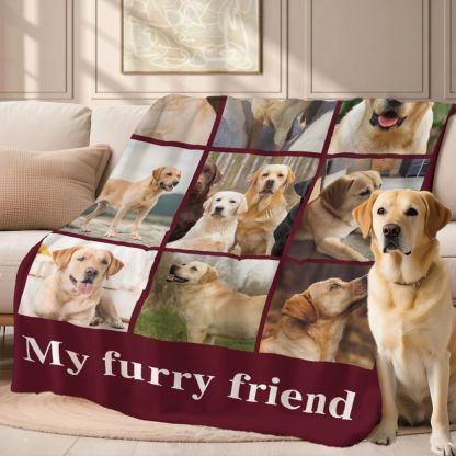 Personalized 6-9 Photos Collage Soft Throw Blanket With Text Home Decoration Anniversary Birthday Gift For Bestie Family Couple