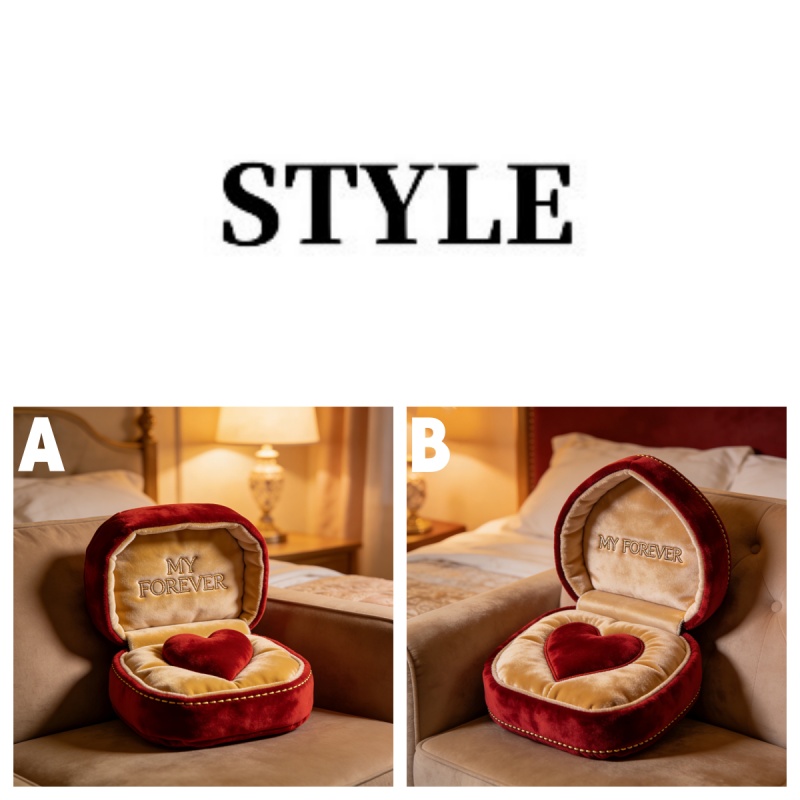 Personalized Valentine's Day Themed Ring Box Shaped Throw Pillow