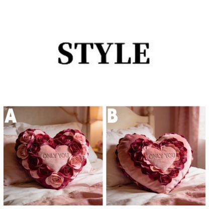 Personalized Valentine's Day Themed Rose Petal Heart Shaped Throw Pillow