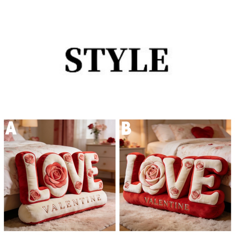 Personalized Valentine's Day Themed Rose Letter Love Shaped Throw Pillow