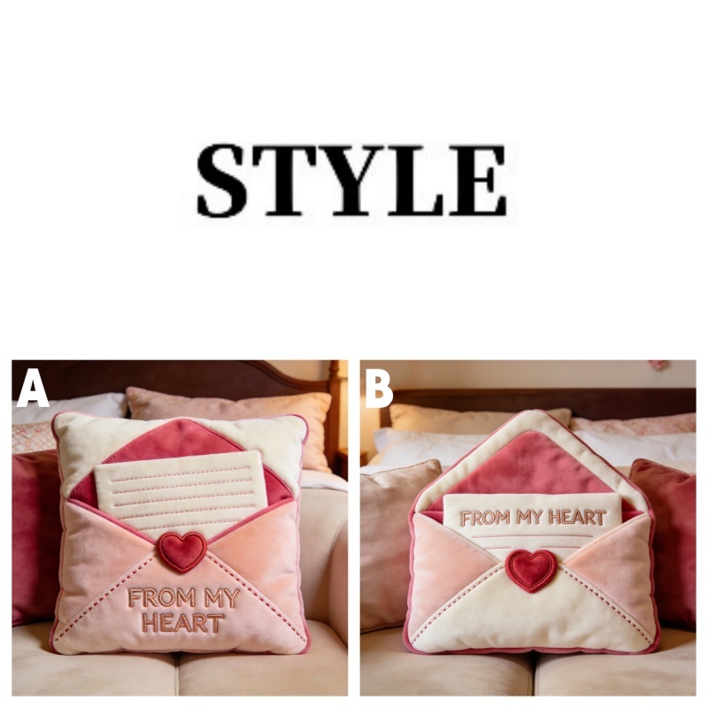 Personalized Valentine's Day Themed Open Envelope Shaped Throw Pillow