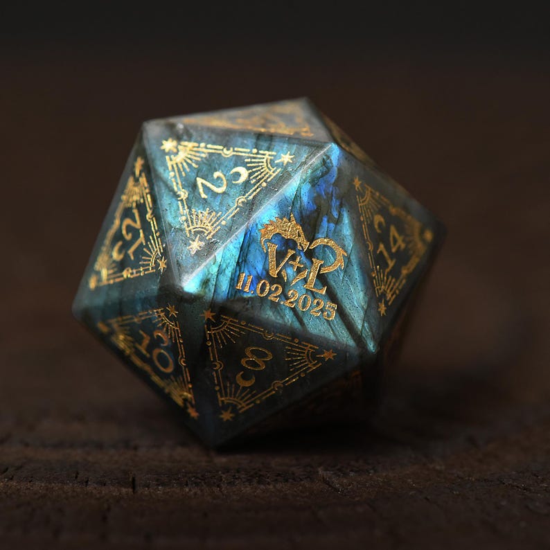 Custom Anniversary D20 Dice, Personalized Gift
