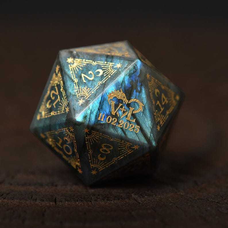 Custom Anniversary D20 Dice, Personalized Gift