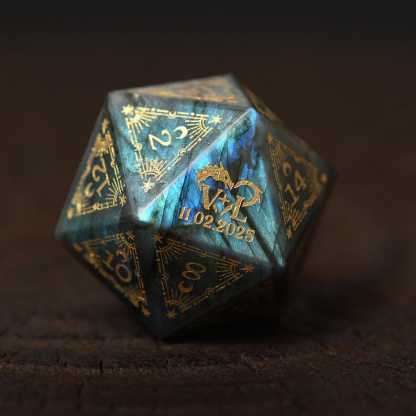 Custom Anniversary D20 Dice, Personalized Gift