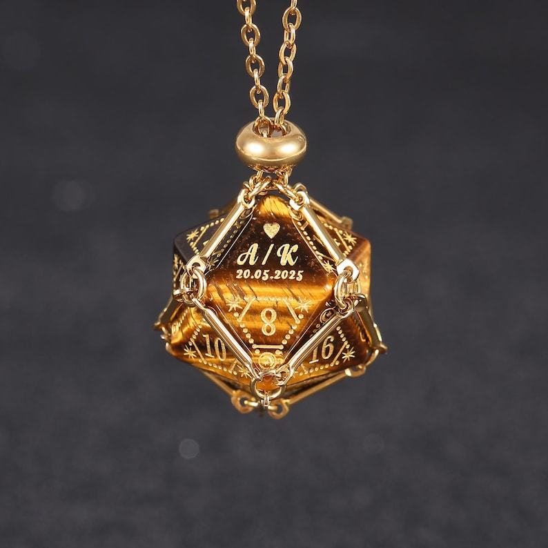Custom Anniversary D20 Dice, Personalized Gift