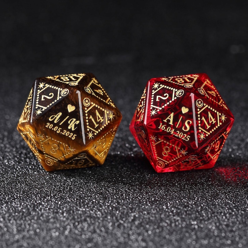 Custom Anniversary D20 Dice, Personalized Gift