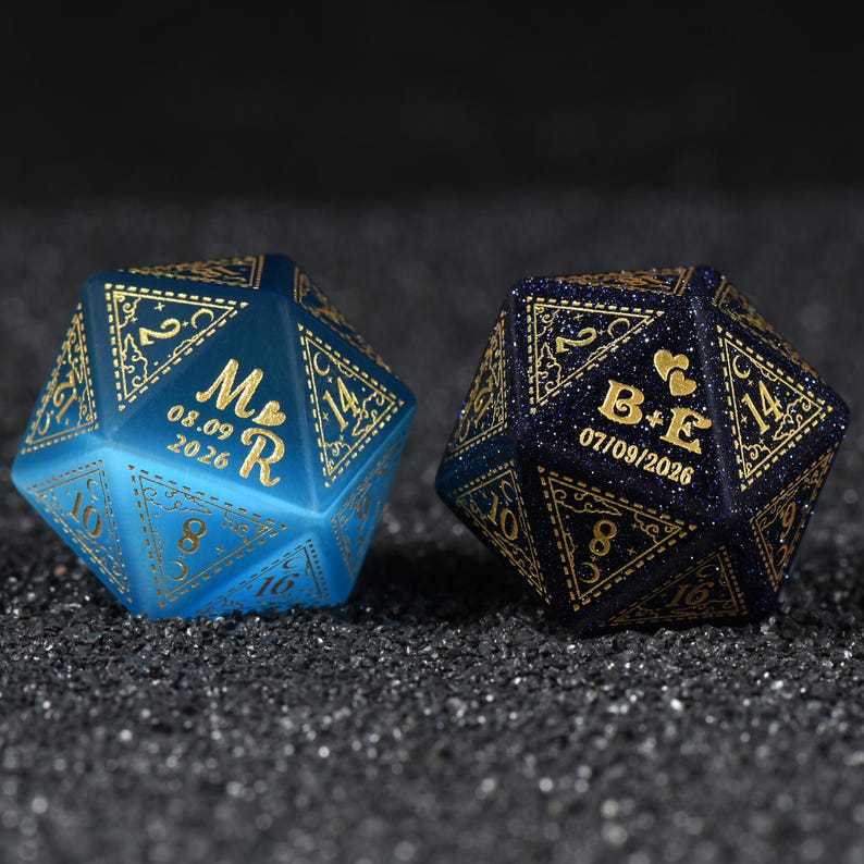 Custom Anniversary D20 Dice, Personalized Gift