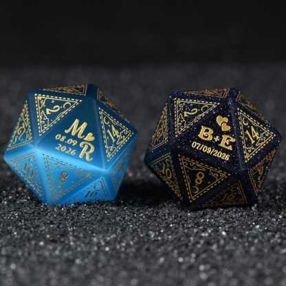 Custom Anniversary D20 Dice, Personalized Gift