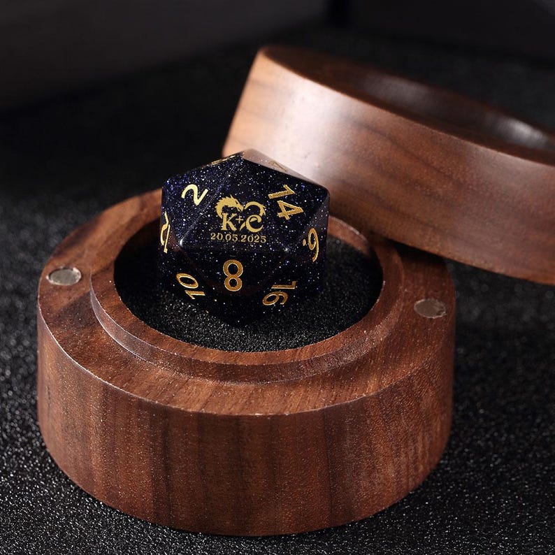 Custom Anniversary D20 Dice, Personalized Gift