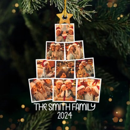 Family Personalized Acrylic Photo Ornament-The True Spirit Of Christmas Is Love