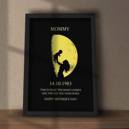 The Day You Were Born Gift - Personalized Moon Phase Wall Art Gift - M