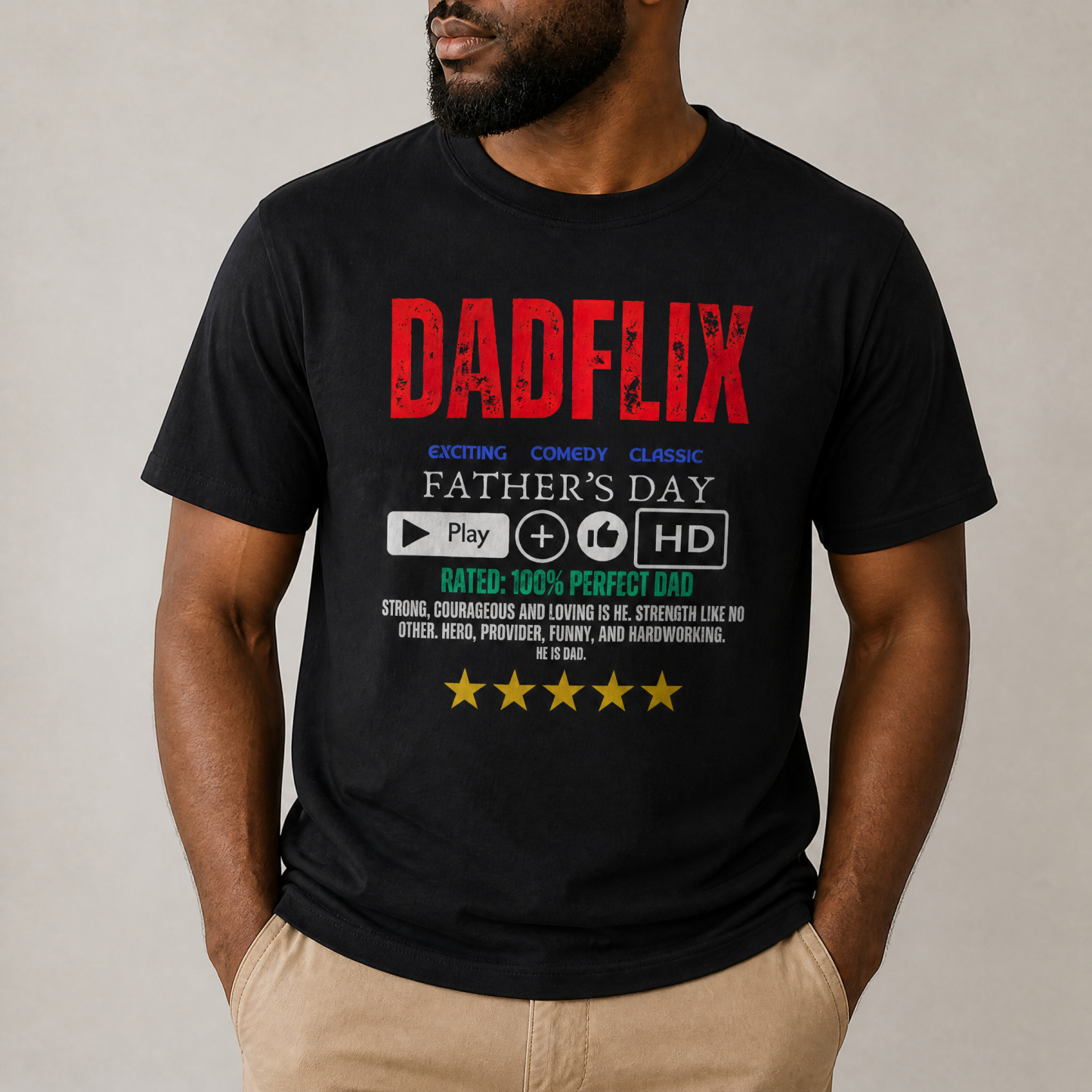 Personalized Dadflix T-shirt Father's Day Gift– Custom Movie T-Shirt, Sweatshirt & Hoodie for Dad