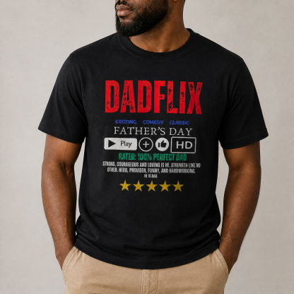 Personalized Dadflix T-shirt Father's Day Gift– Custom Movie T-Shirt, Sweatshirt & Hoodie for Dad