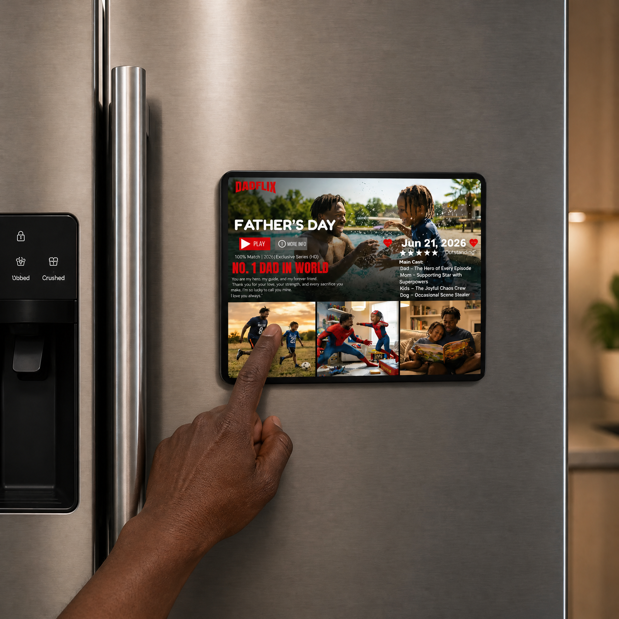Custom Dadflix FATHER'S DAY Fridge Magnet: Personalized Father's Day Gift