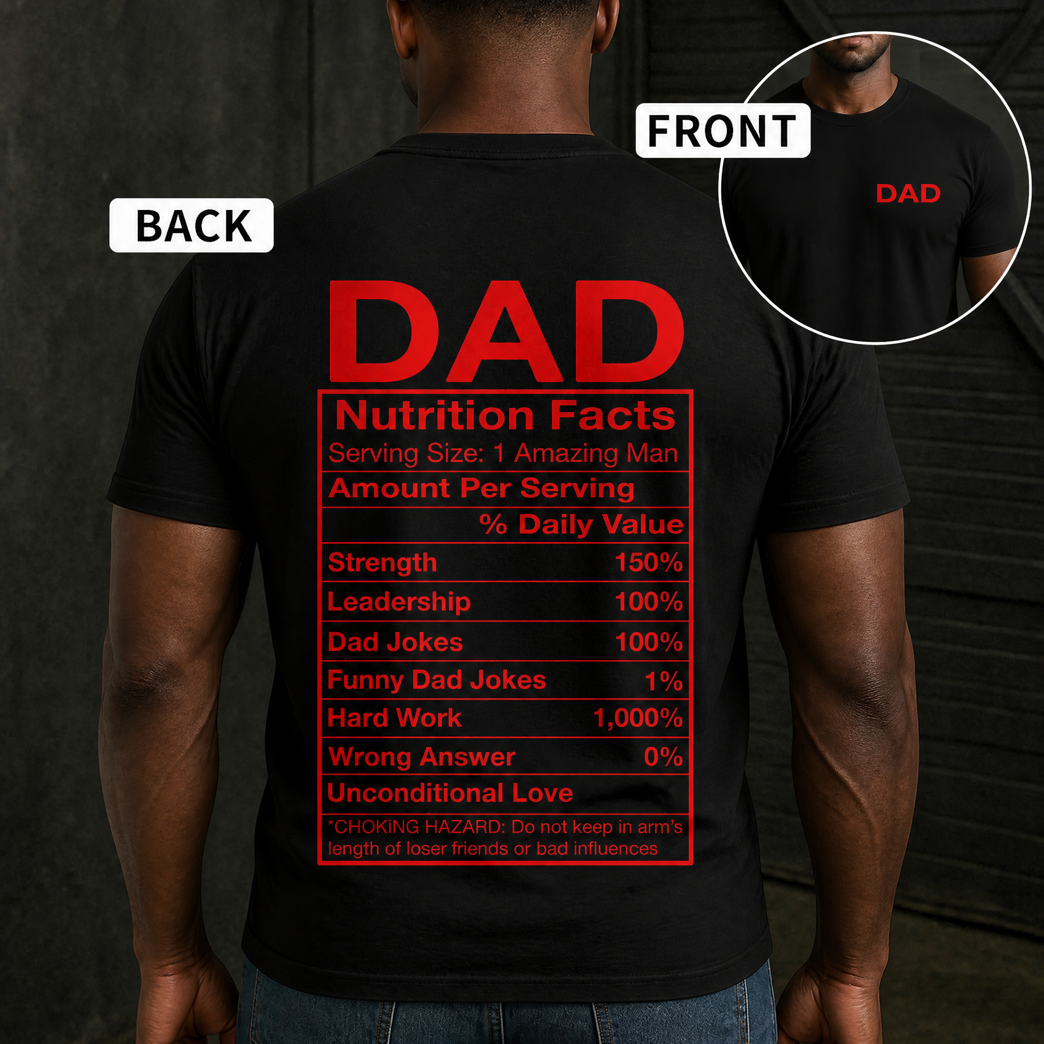 Custom Dad Nutrition Facts Shirt - Personalized Father's Day Tshirt, Sweatshirt, Hoodie - Funny Dad Jokes Gift
