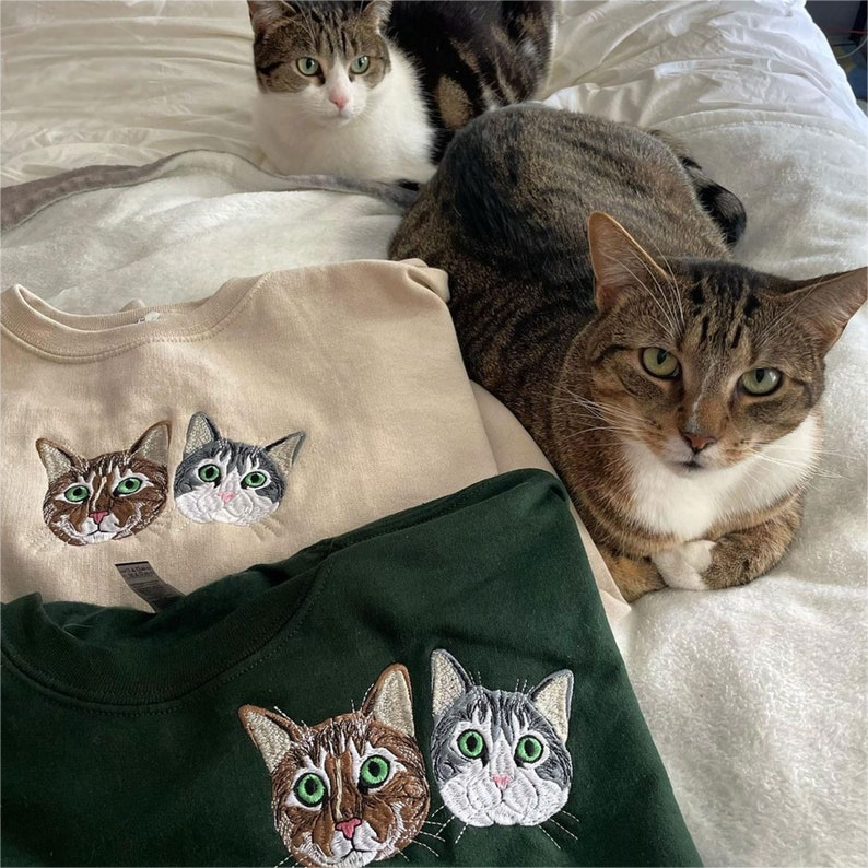 Custom Pet Embroidery | embroider your pet, custom pet embroidered sweatshirt, personalized pet embroidery shirt, Christmas gifts
