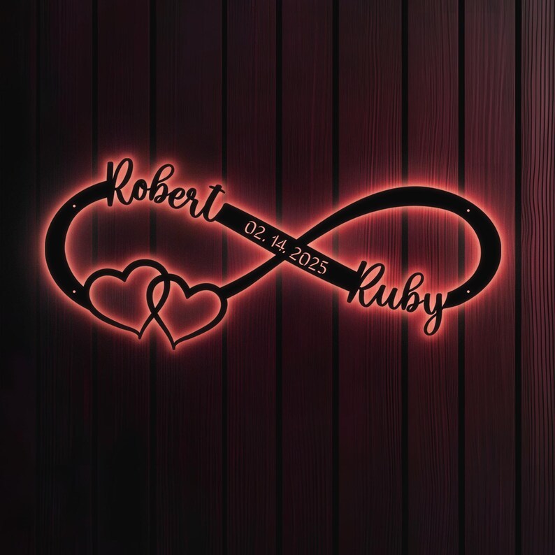 Custom Metal Wall Art, Personalized Wedding Gift for Couple