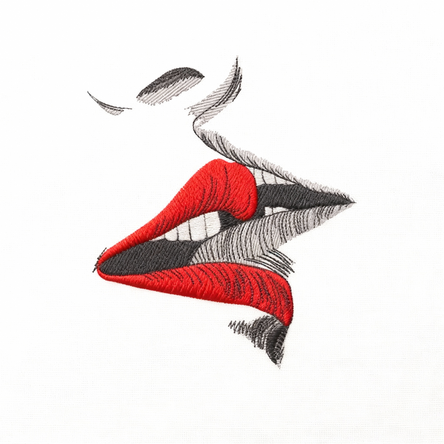 Kiss Machine Embroidery Pattern, Love Theme Embroidery Design