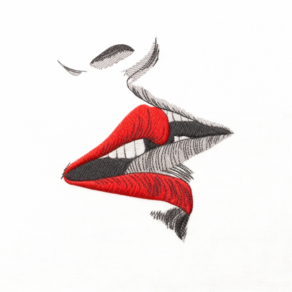 Kiss Machine Embroidery Pattern, Love Theme Embroidery Design