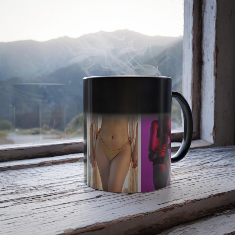 Custom Boudoir Photo Mug | Color morphing magic Mug, Couple Anniversary Valentine gift