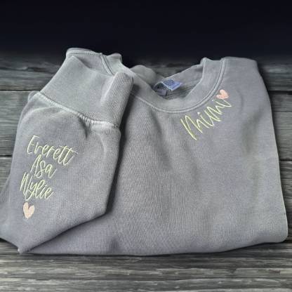 Custom Embroidered Mimi Sweatshirt with Grandkids Name