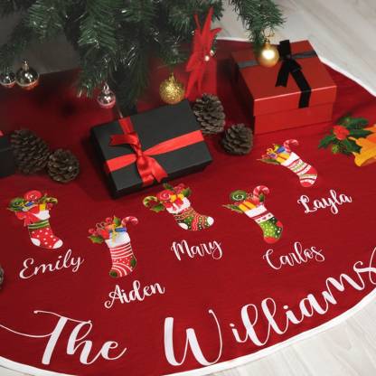 Custom Christmas Holiday Home Decor Custom Tree Skirt