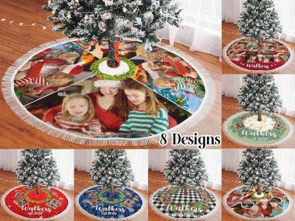 Custom Personalized Photo Christmas Tree Skirt
