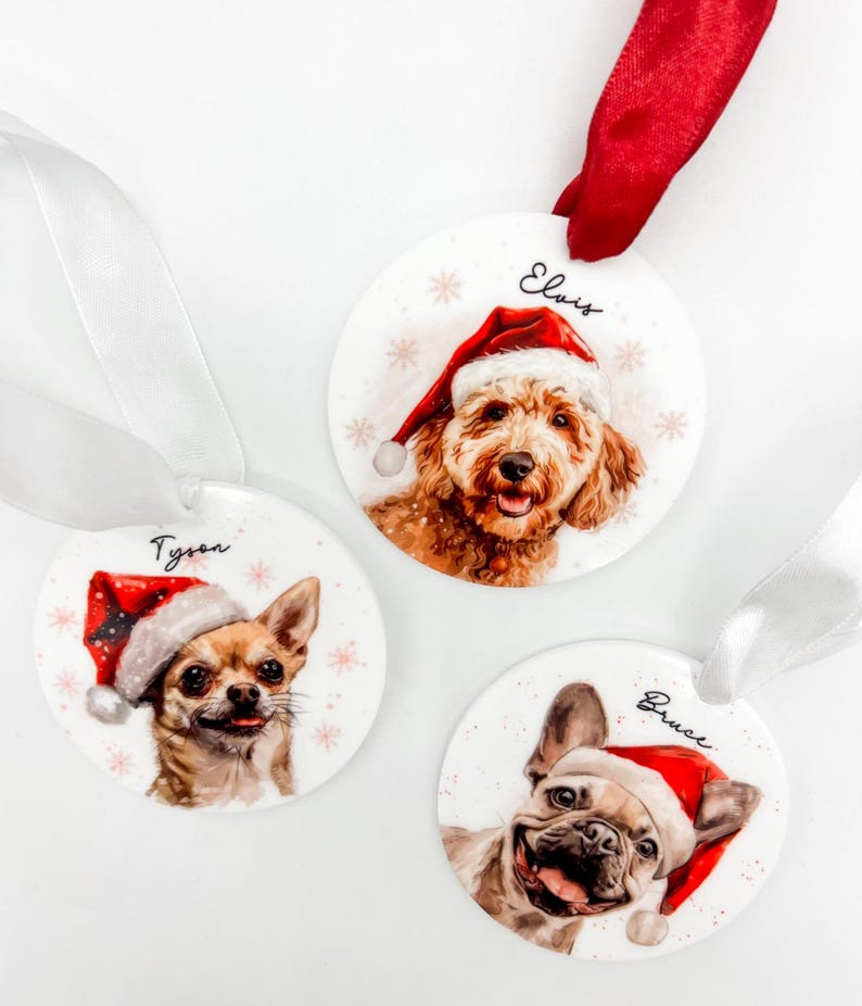Christmas Dog Personalised Bauble,Christmas Tree Ornament,Pet Gift,Christmas Decoration