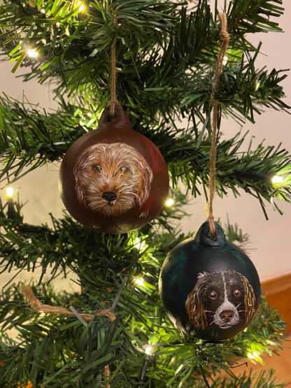 Custom Handpainted Pet Christmas Bauble