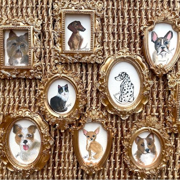 Custom Pet Portrait Vintage Mini Ornate Frame