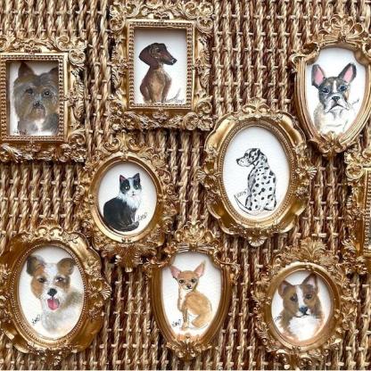 Custom Pet Portrait Vintage Mini Ornate Frame