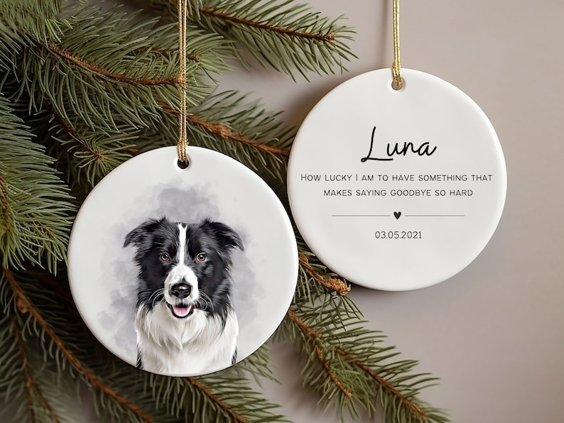 Personalized Pet Portrait Watercolor Ornament
