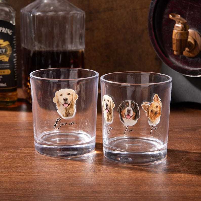 Custom Pet Bar Glass,Pet Photo Whiskey Glass