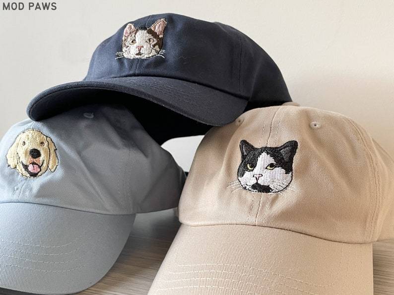 Custom EMBROIDERED Pet Hat Using Pet Photo Personalized Dog Hat Custom Cat Hat Custom Pet Cap Dog Hat Custom Dog Baseball Cap Dog Mom Hat