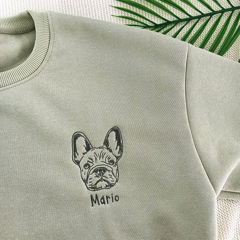 Personalized Pet Face Name Portraits Photo Sweatshirt – Custom Pet Lover Apparel