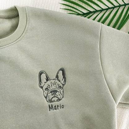 Personalized Pet Face Name Portraits Photo Sweatshirt – Custom Pet Lover Apparel