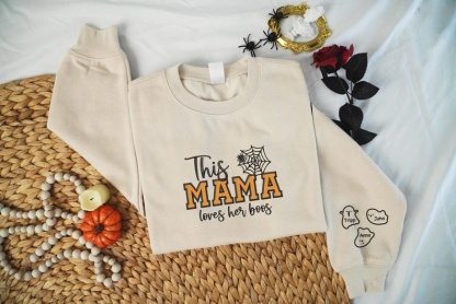 Custom Embroidered This Mama Loves Her Boos Sweatshirt