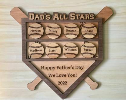 Personalized Dads/Grandpa/Father's Day/Baseball All Stars Home Plate Display