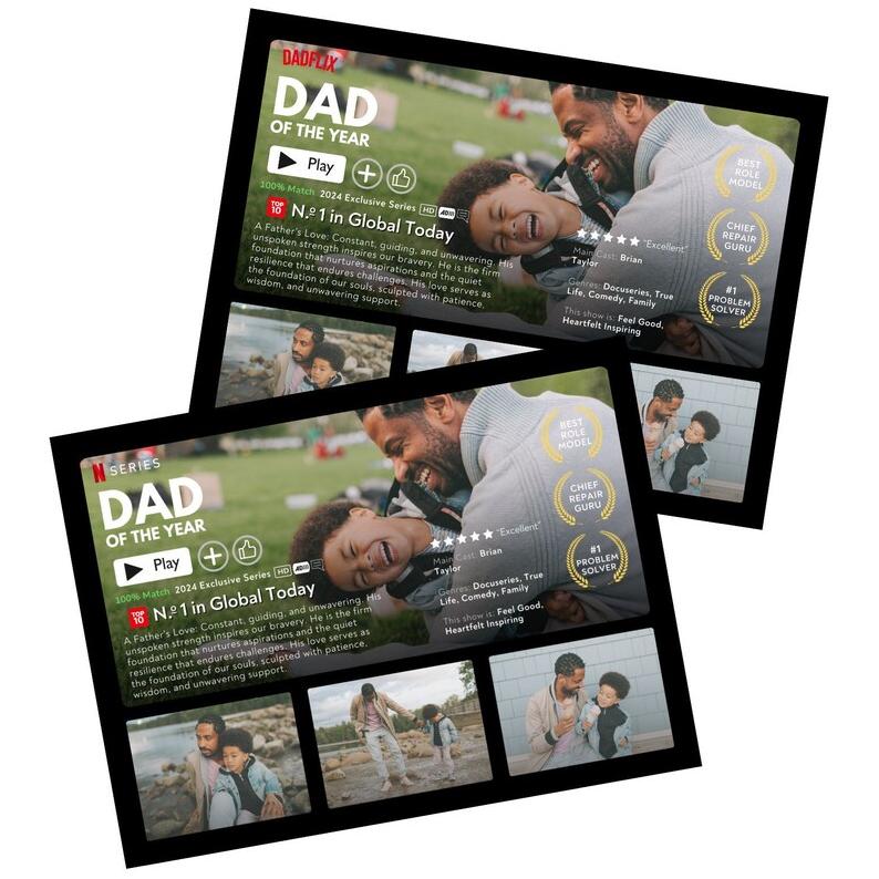 Personalized Dadflix, Diy Photo Template, Movie Poster, Father's Day Gift, Canva Pro Editable