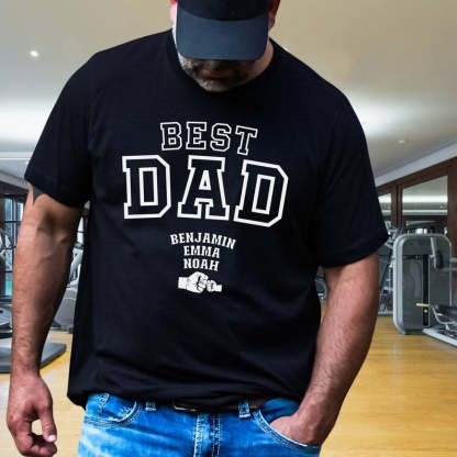 Custom Dad Est with Kids Names and Heart on Sleeve Sweatshirt