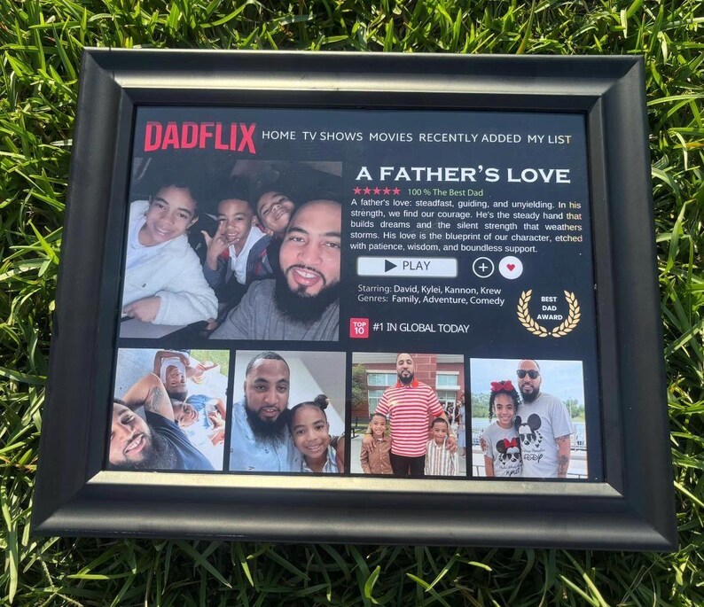 Custom Dad Frame Father's Day Gift,Best Dad Ever, Dadflix